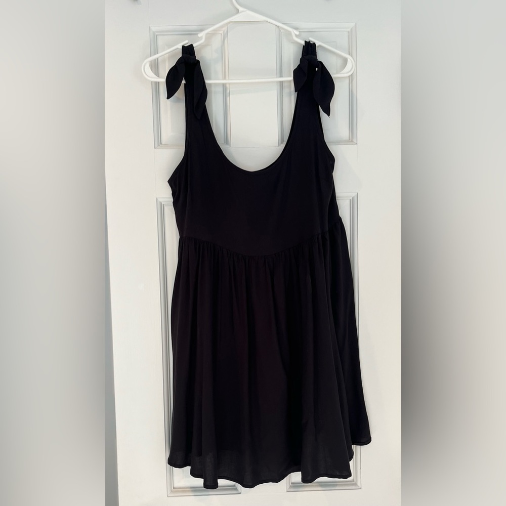 Forever 21 Black Tie Strap Mini Dress